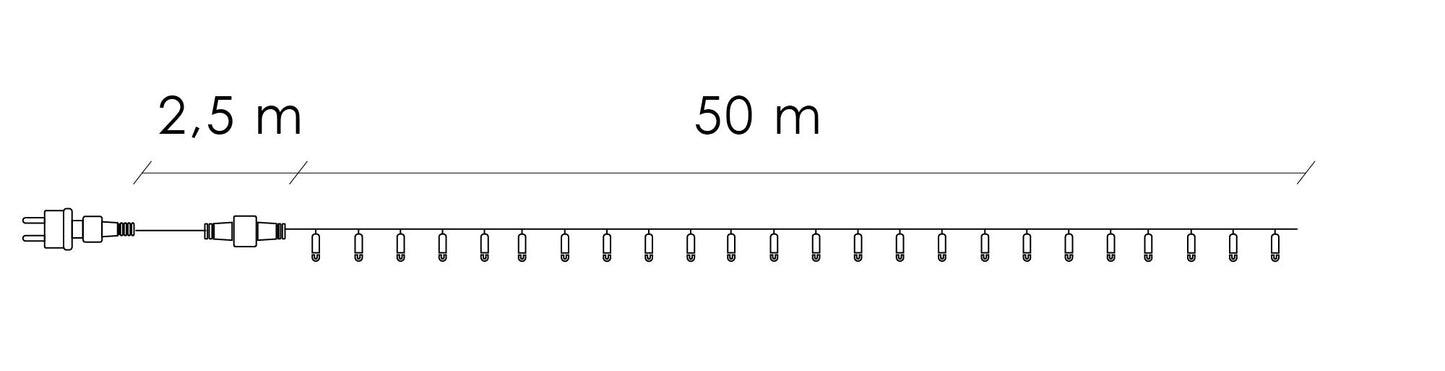 Pavasarinės kalėdinės lemputės CL4096 1000 led, 50m, šilta balta + šaltai balta blykstė
