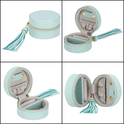 Papuošalų dėžutė žydros spalvos HA1041 7x7x4,5cm