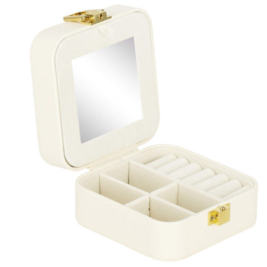 Papuošalų dėžutė kreminės spalvos HA1085 10x10,5cm