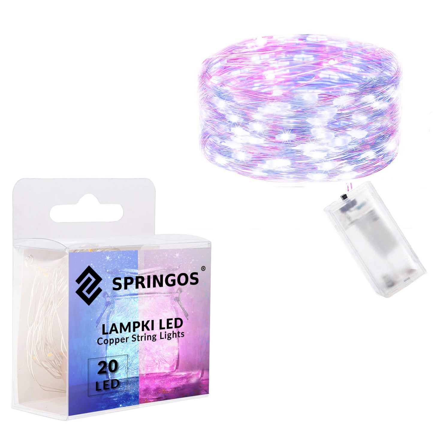 CL0011 Girlianda 1.9m, rožinė + mėlyna, 20 LED