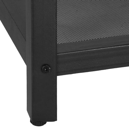 Kvadratinis kavos staliukas su lentyna  HF0026, 45x45x55 cm, loft stilius, juoda/ruda