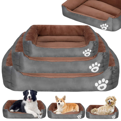 Šunų ir kačių lovos  PA0329 3 vnt. mažas, vidutinis ir didelis rudai pilkų lovų komplektas