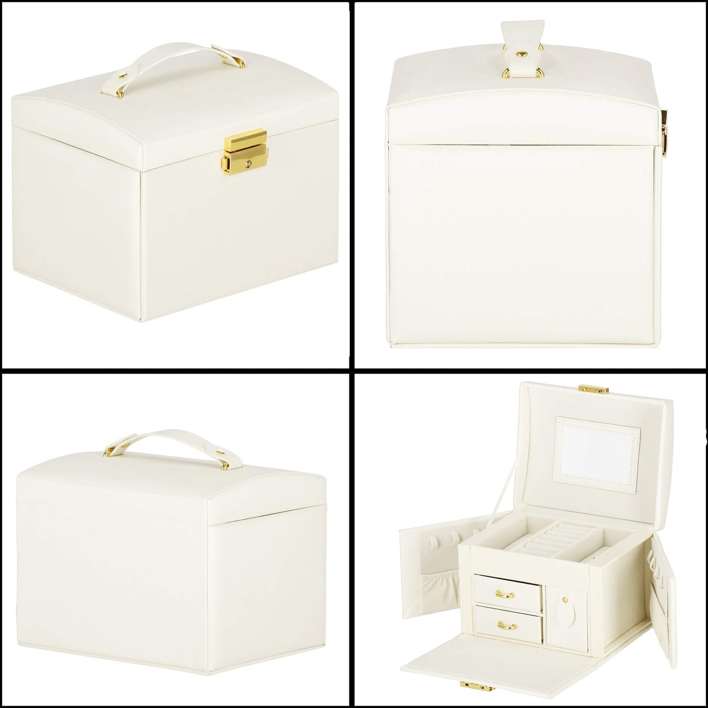 Papuošalų dėžutė kreminės spalvos HA1039 17,5x14x13cm