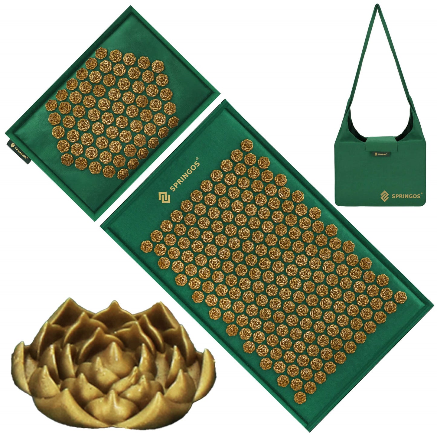 Akupresūros kilimėlis su pagalvėlėmis masažui, nuo skausmo, gydomas iš lino ir kokoso pluošto  SA0154