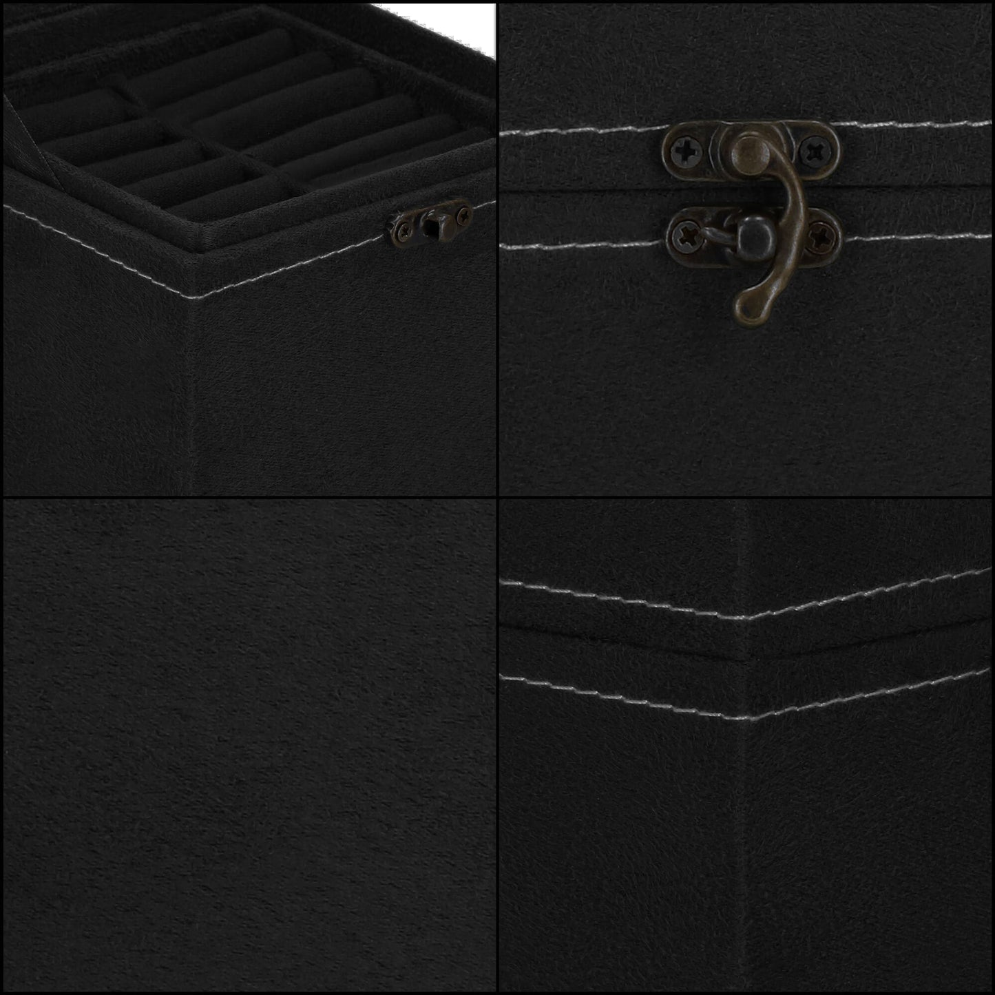 Papuošalų dėžutė juodos spalvos HA1044 12x12x12cm