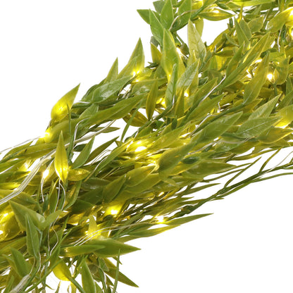 LED girlianda su dirbtiniais Ruskuso lapais, šviesos dekoracija CL4125
