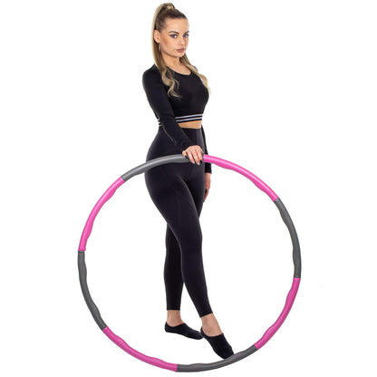 Hula masažinis lankas  SA0067 100 cm rožinė-pilka