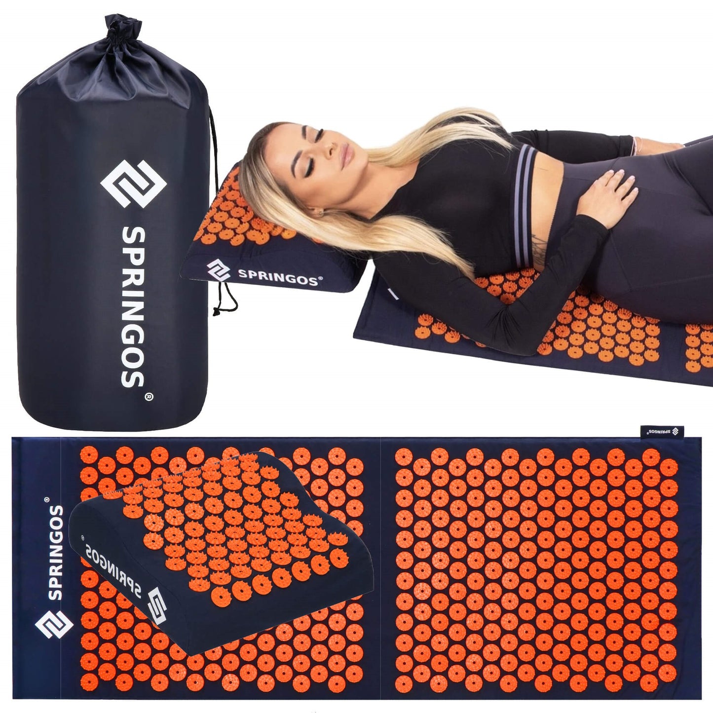 Taškinis kilimėlis su dygliuota pagalve, kūno stimuliatorius, atpalaiduojantis masažuoklis  SA0152