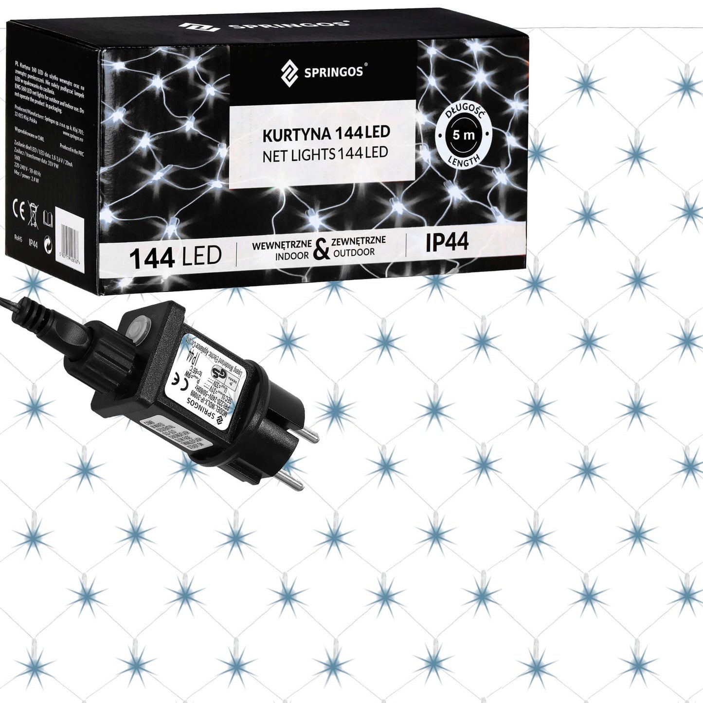 Kalėdinės lemputės  CL4109 144 Led 2 x 2 m