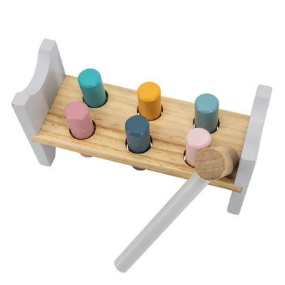 Wooden Pyramid + Punching Hammer Set - Polar Bear